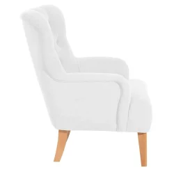 Vintage Designsessel in Creme und Buche - Ardit