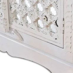 Vintage Garderobenschrank in White Wash Holz - Toscana