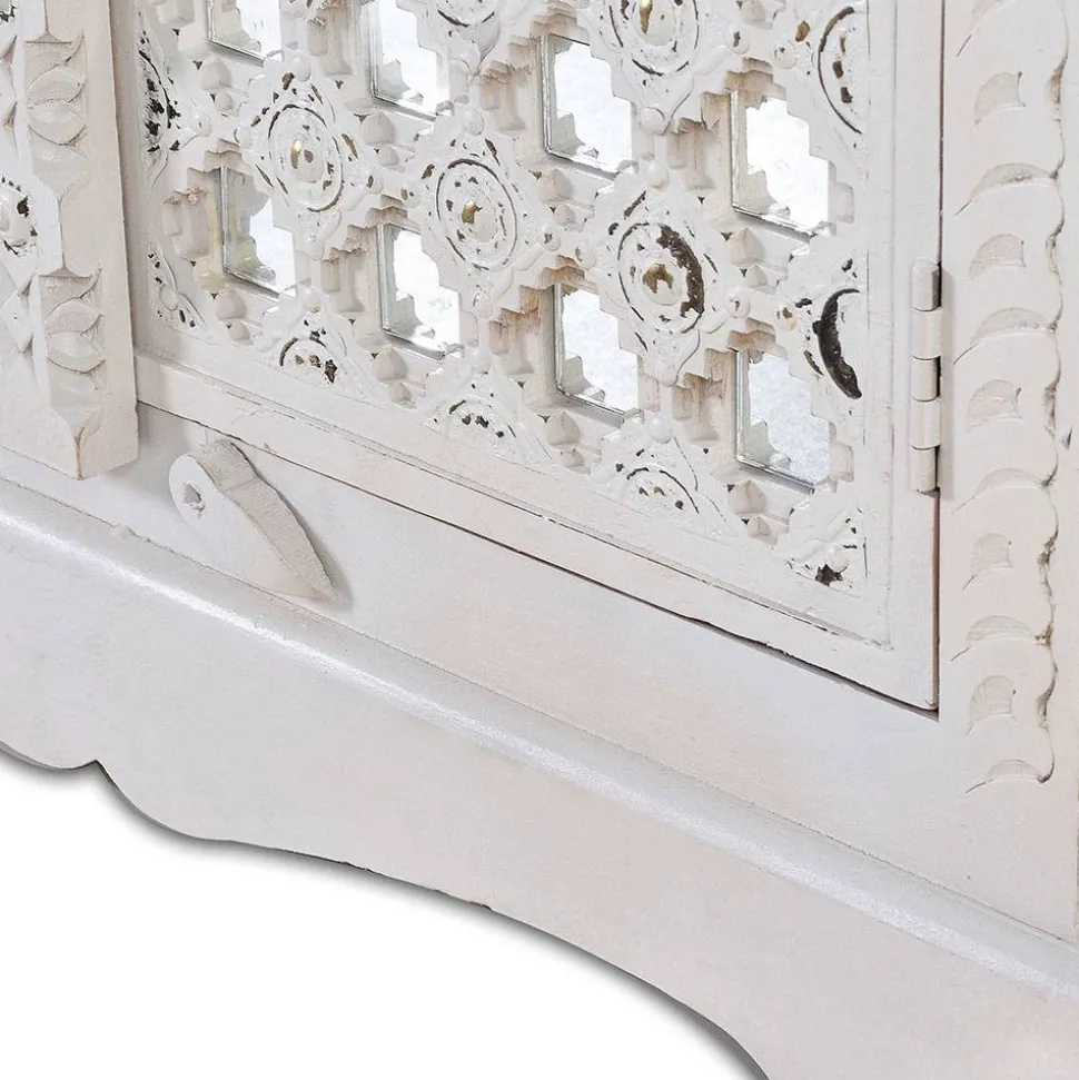 Vintage Garderobenschrank in White Wash Holz - Toscana