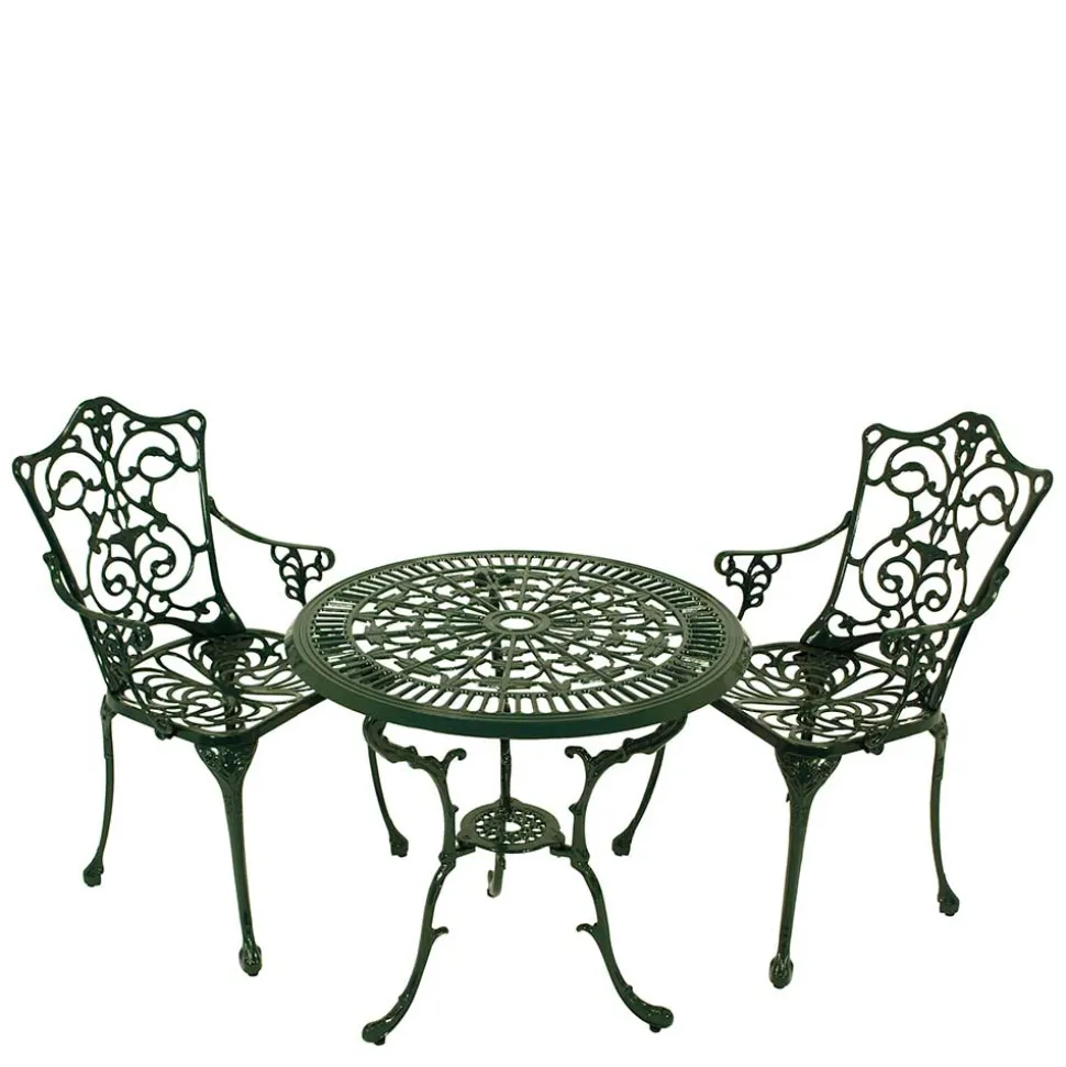 Vintage Gartentisch & zwei Armlehnenstühle - Mora (dreiteilig)