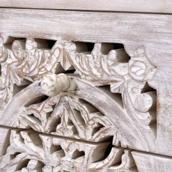 Vintage Hochkommode aus Mangoholz White Wash - Fudorus