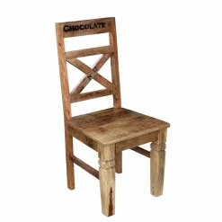 Vintage Holzstuhl Set Indri rustikaler Charme (2er Set)