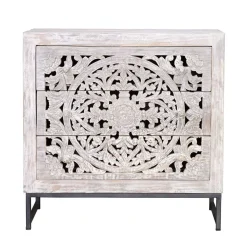 Vintage Kommode in Mangoholz White Wash - Fudorus