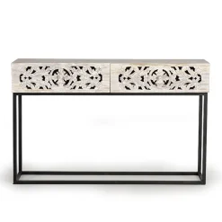 Vintage Konsolentisch in Holz White Wash - Anatto