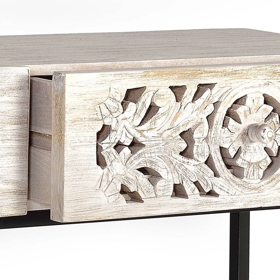 Vintage Konsolentisch in Holz White Wash - Anatto