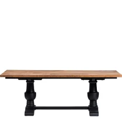 Vintage Landhaus Esszimmertisch in Teak & Schwarz - Niovan