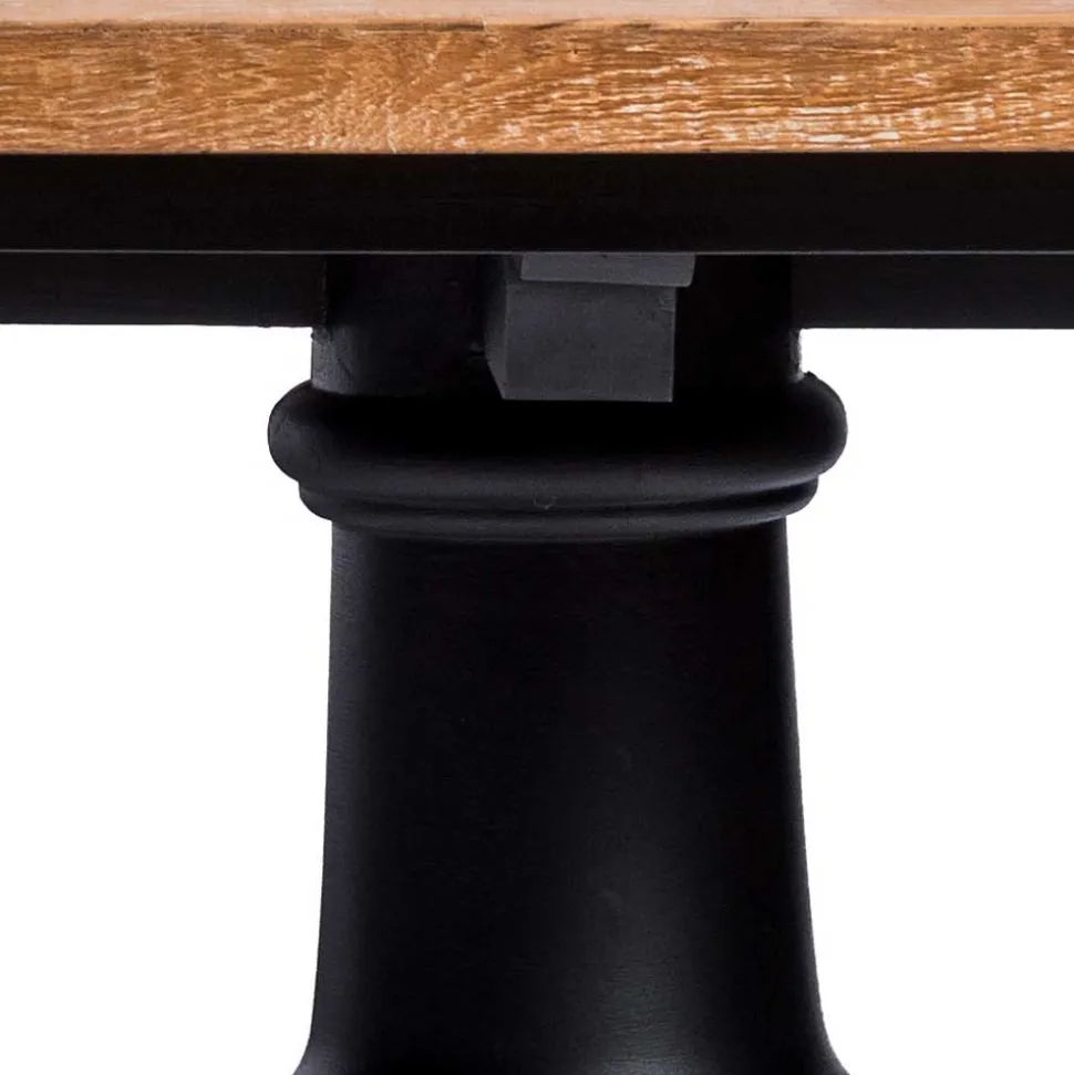 Vintage Landhaus Esszimmertisch in Teak & Schwarz - Niovan