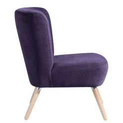 Vintage Look Sessel in Violett Velours - Casir