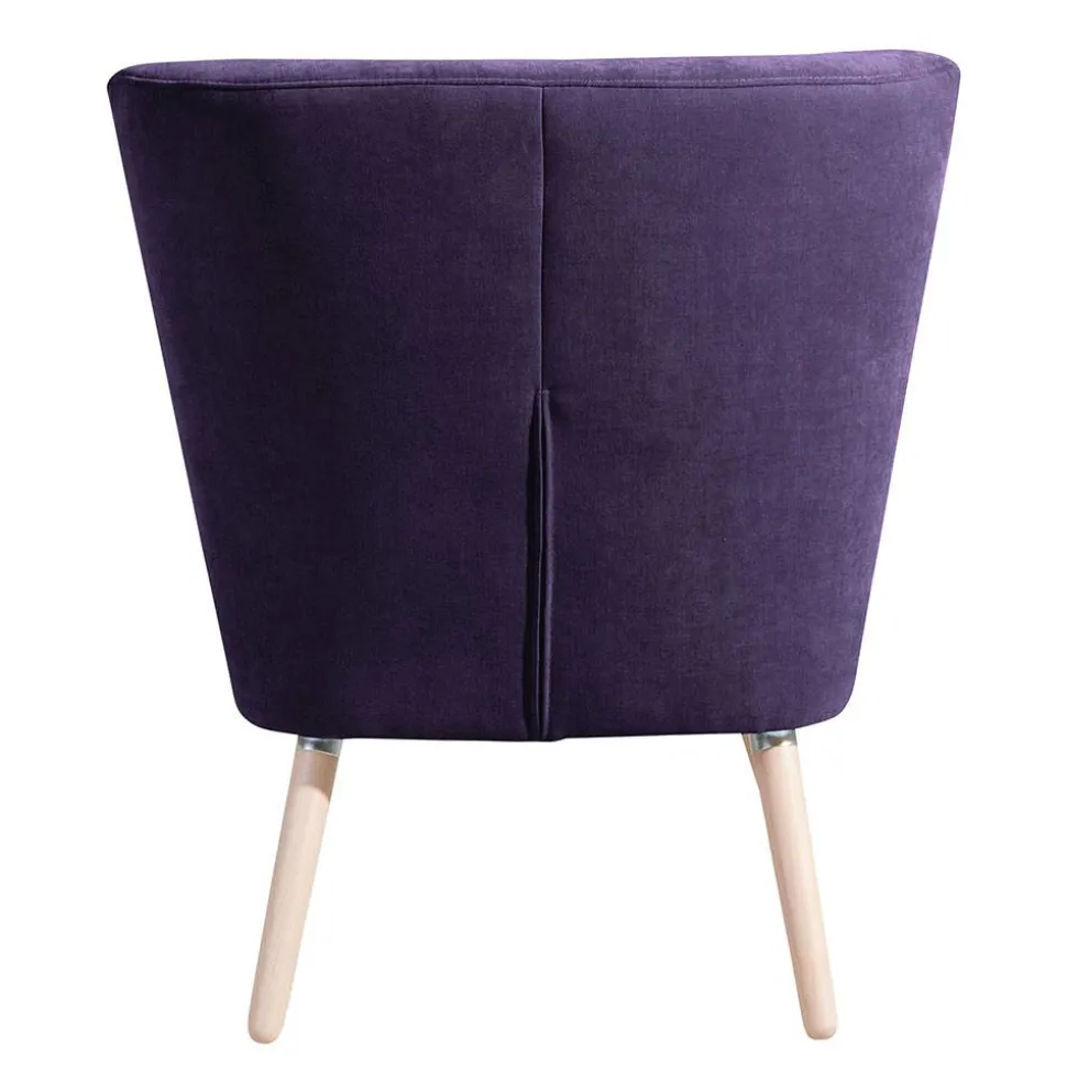 Vintage Look Sessel in Violett Velours - Casir
