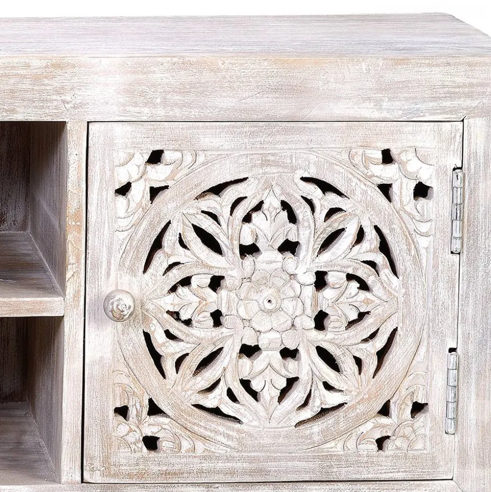 Vintage Lowboard in Mangoholz White Wash - Fudorus