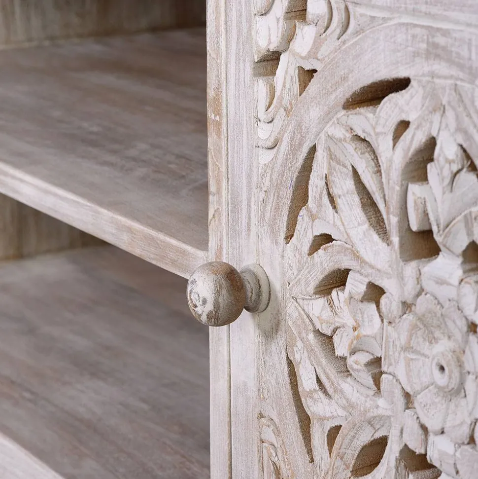 Vintage Lowboard in Mangoholz White Wash - Fudorus