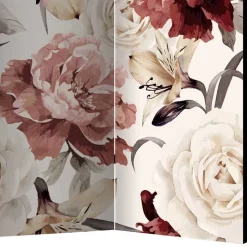 Vintage Motiv Paravent mit Rosen in Rot Weiß - Vakuum