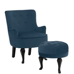 Vintage Polstersessel & Hocker - Akper (zweiteilig)