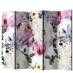 Vintage Romantik Paravent mit Rosen Motiv - Eodoro