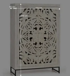 Vintage Schrank in Mangoholz White Wash - Fudorus