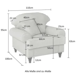 Vintage Sessel im Landhaus Look - Merandes