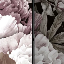 Vintage Style Paravent mit Blumenmotiv bedruckt - Borgionsa