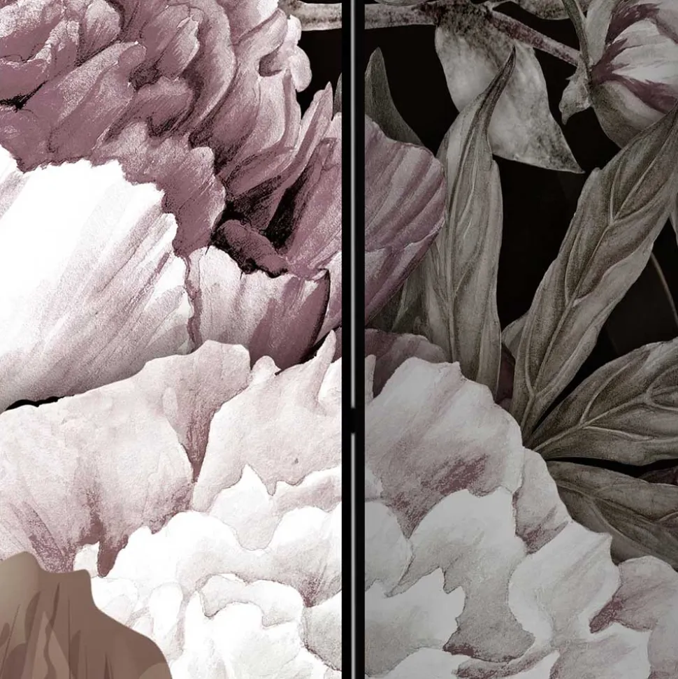 Vintage Style Paravent mit Blumenmotiv bedruckt - Borgionsa