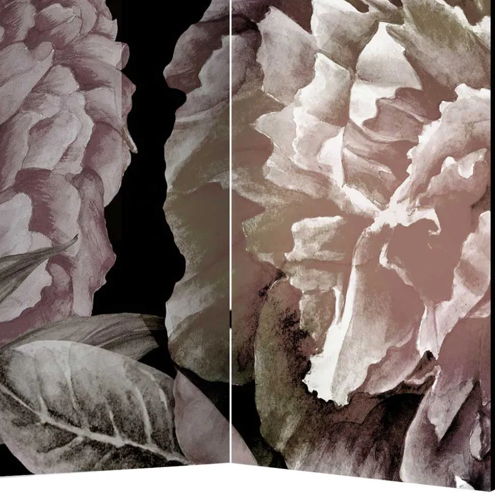 Vintage Style Paravent mit Blumenmotiv bedruckt - Borgionsa