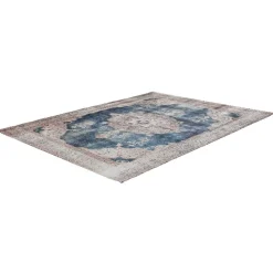 Vintage Teppich in Blau und Cremeweiß - Milan