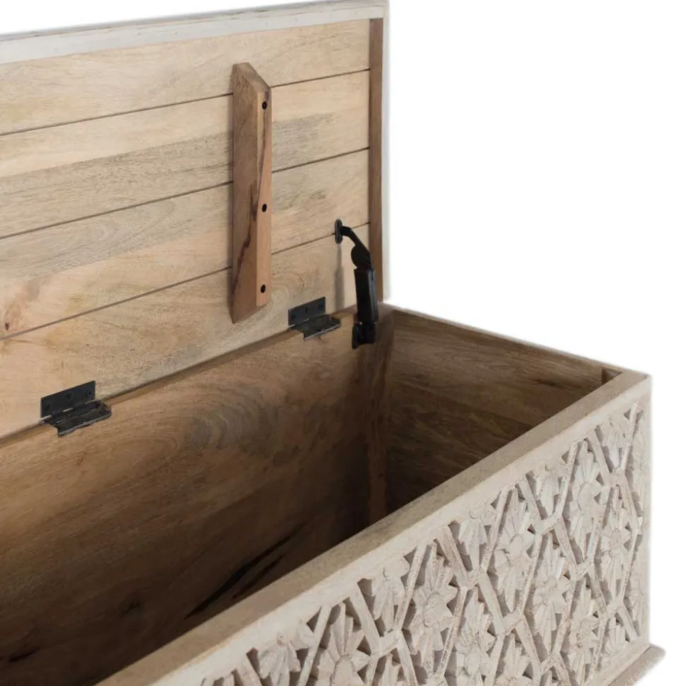 Vintage Truhe in Mangoholz White Wash - Sisperza