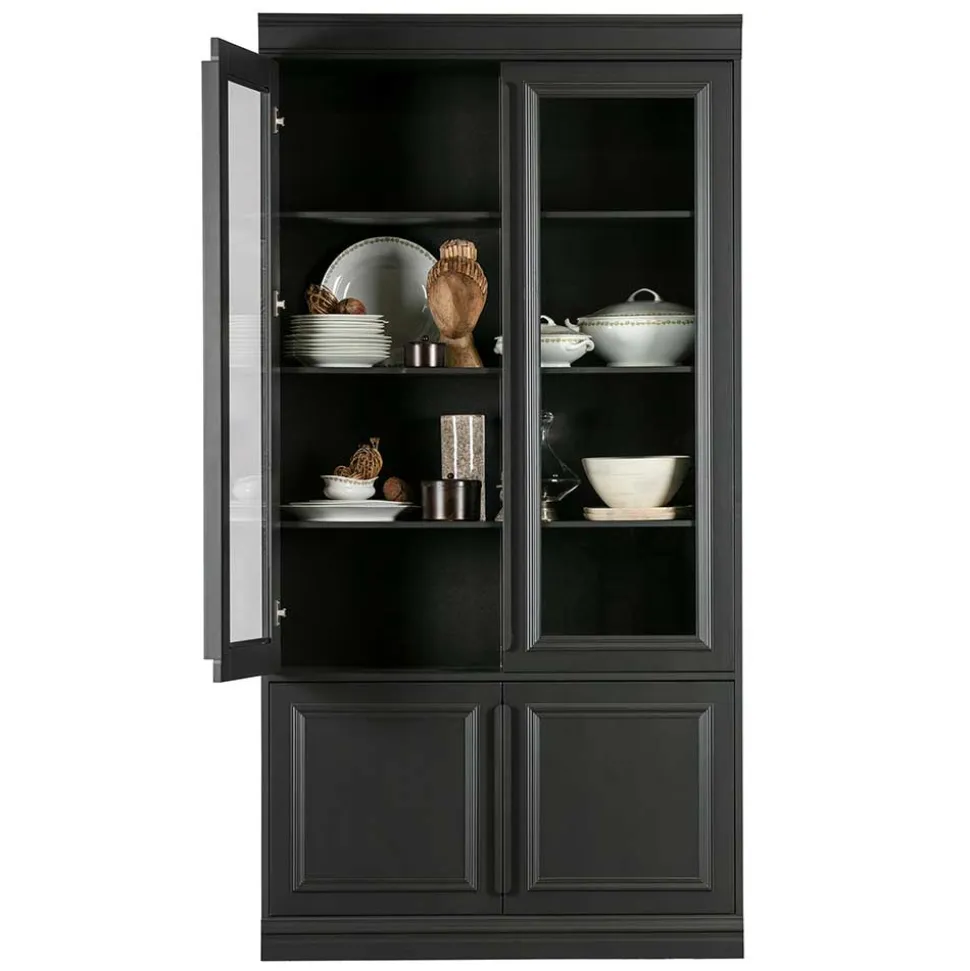 Vintage Vitrinenschrank in Schwarz - Graddos