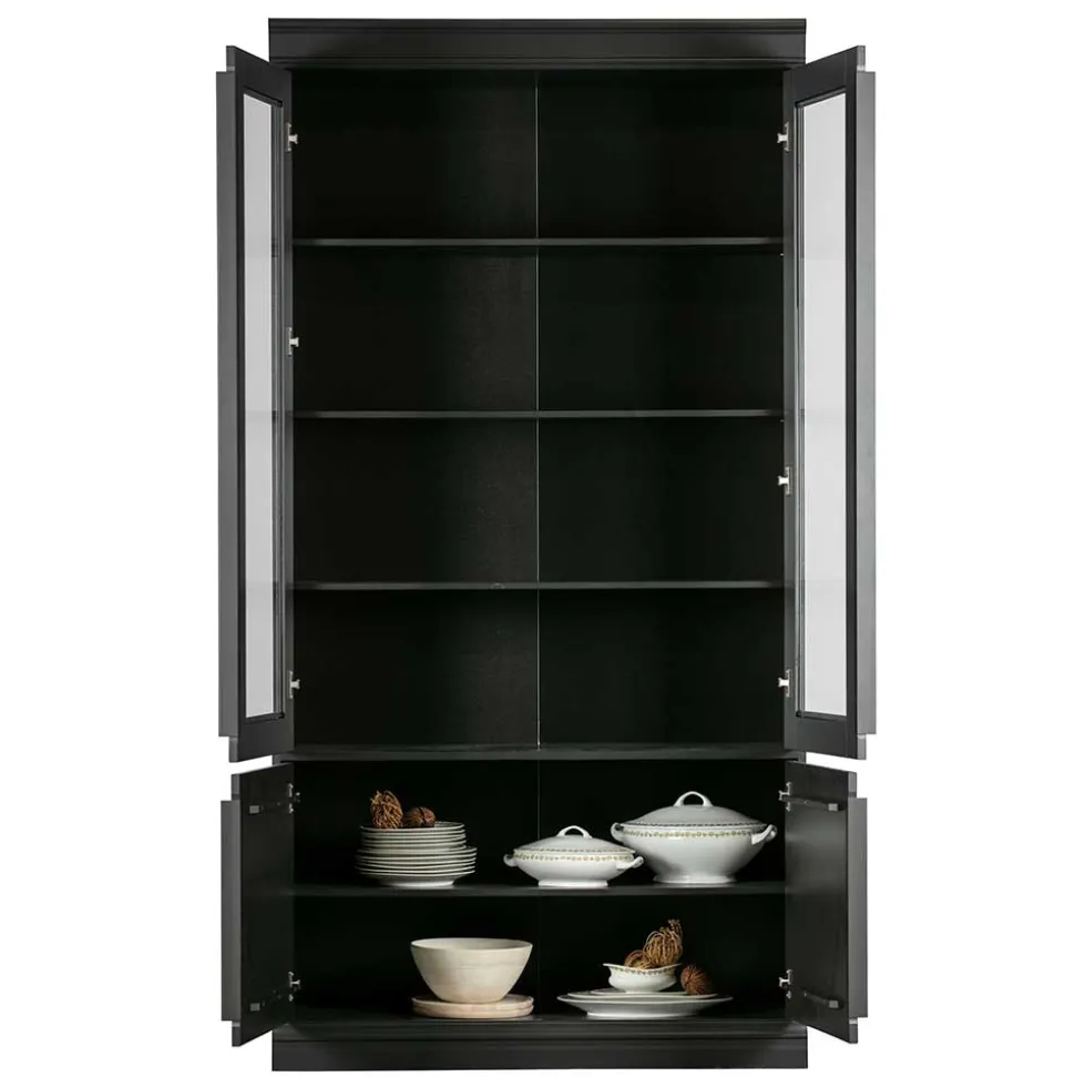 Vintage Vitrinenschrank in Schwarz - Graddos