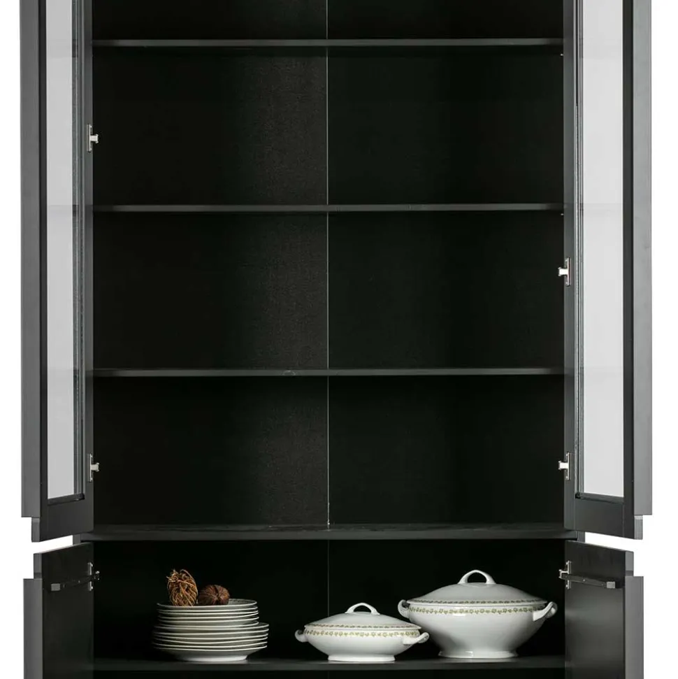 Vintage Vitrinenschrank in Schwarz - Graddos