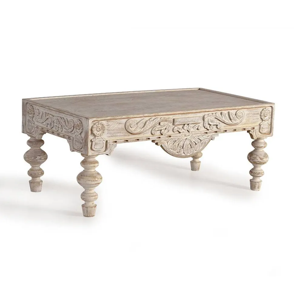 Vintage Wohnzimmertisch in Mangoholz White Wash - Lornas