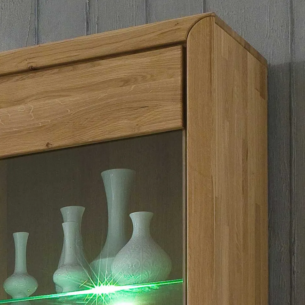 Vitrine Croconia aus Wildeiche massiv Bianco geölt