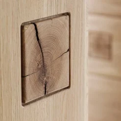 Vitrine in 60cm Breite Pontros Eiche Bianco teilmassiv