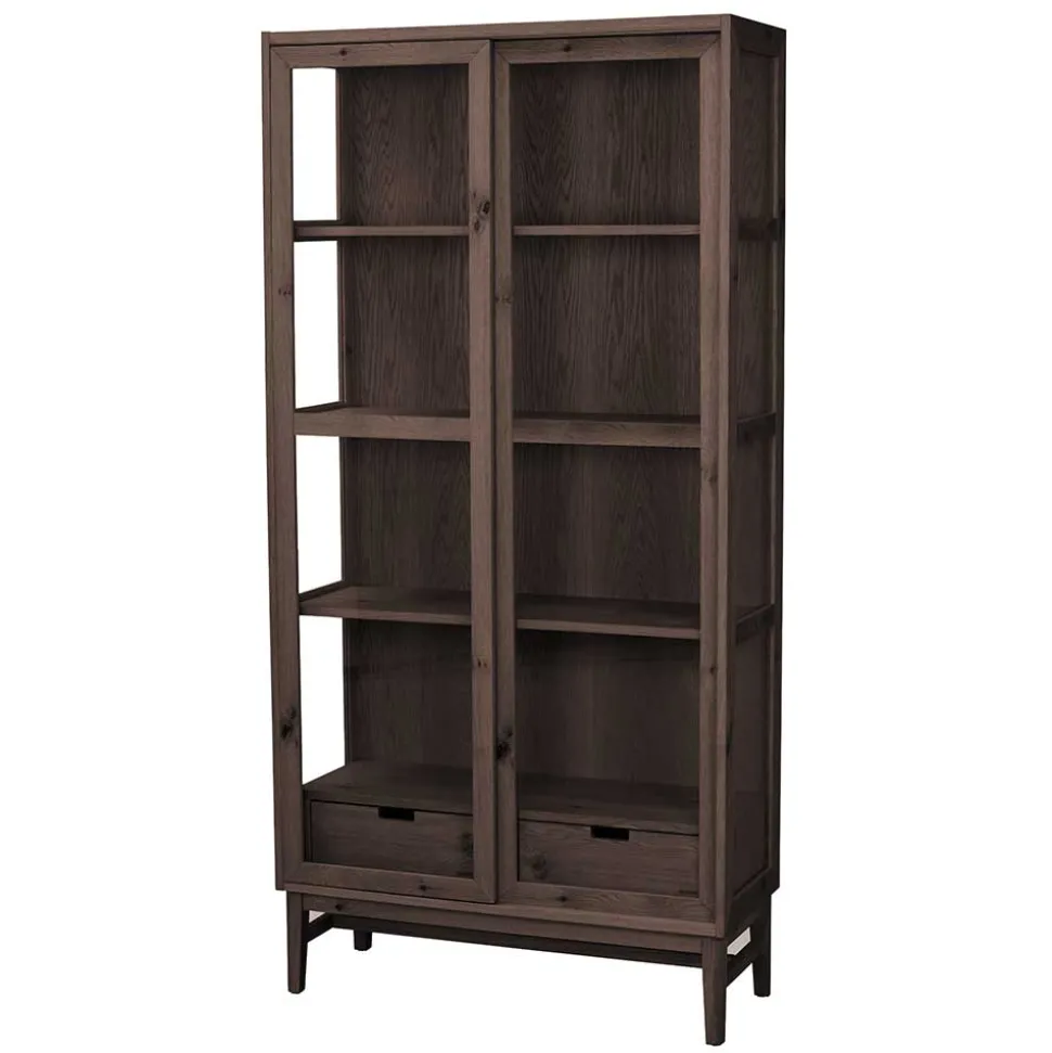 Vitrine in Dunkelbraun Eiche - Kuana