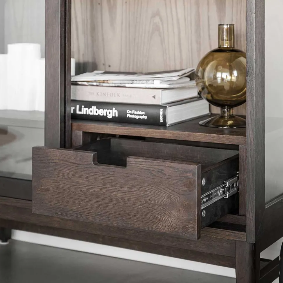 Vitrine in Dunkelbraun Eiche - Kuana