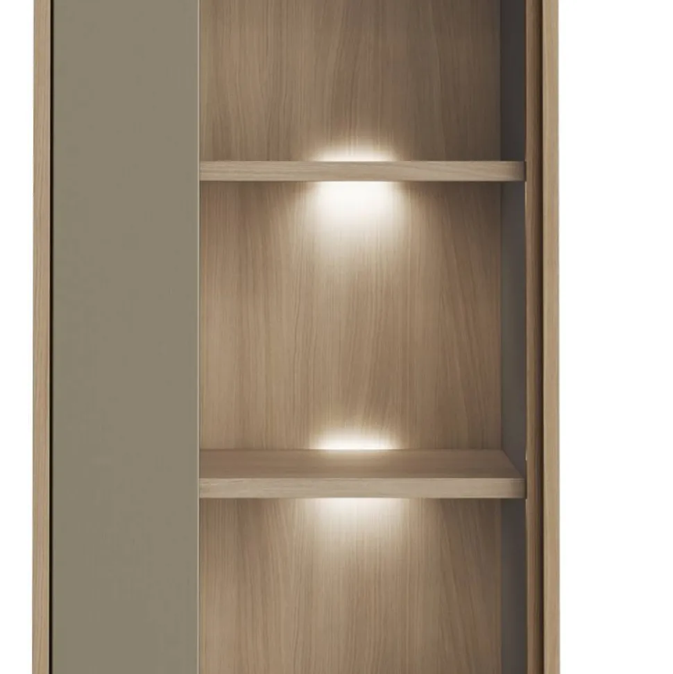 Vitrine in Eukalyptus und Eiche Optik - Promo