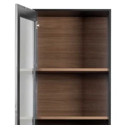 Vitrine in Schwarz & Walnuss Optik - Rabad