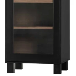 Vitrine in Schwarz & Walnuss Optik - Rabad
