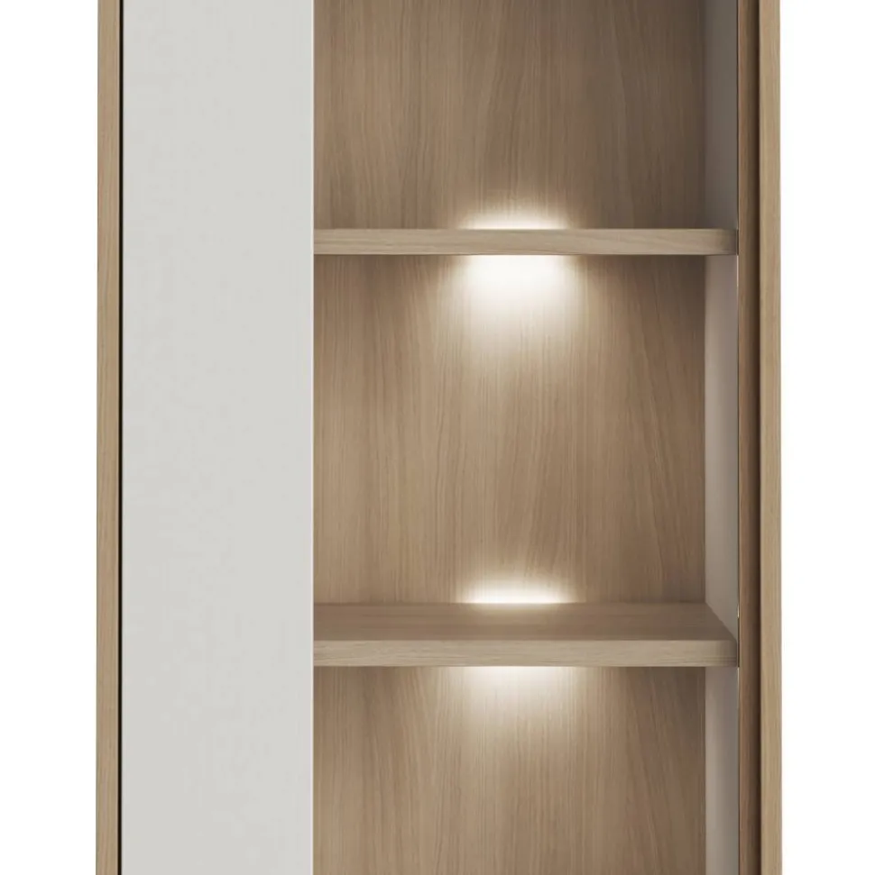 Vitrine in Weiß und Eiche Dekor - Ovidio