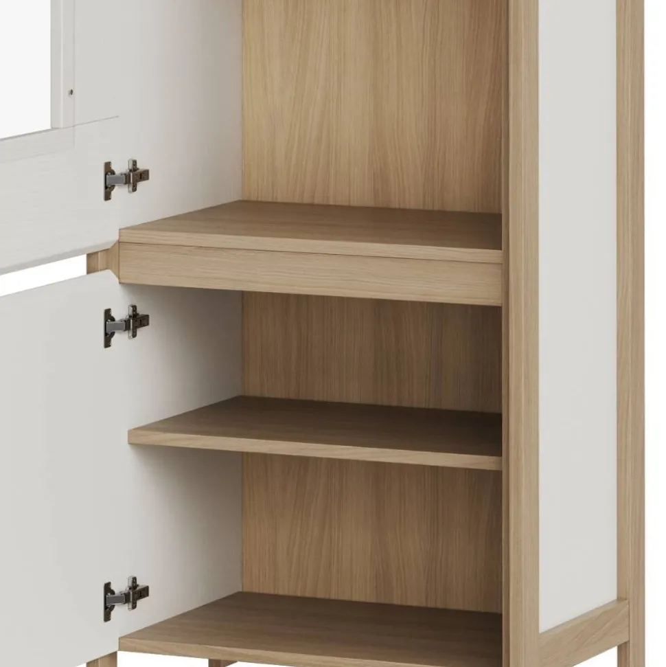 Vitrine in Weiß und Eiche Dekor - Ovidio