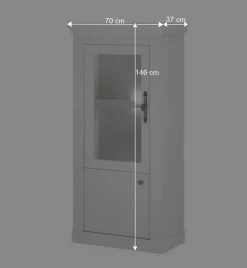 Vitrine in weißer Holzoptik Pinie - Liancos