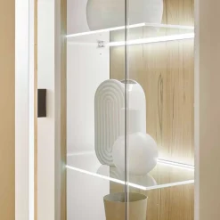 Vitrine mit LED Licht und Metallgriff - Racelyn