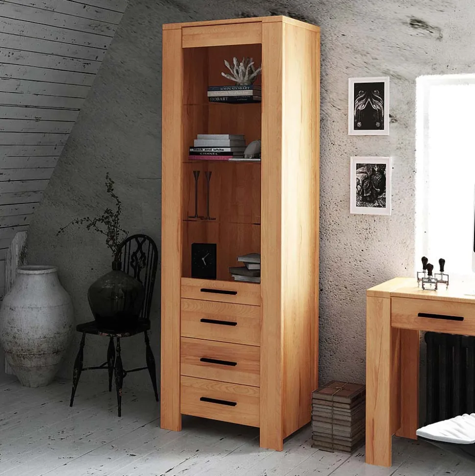 Vitrine Mosniak aus Kernbuche Massivholz