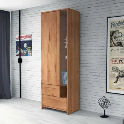 Vitrine Salomonia aus Kernbuche Massivholz