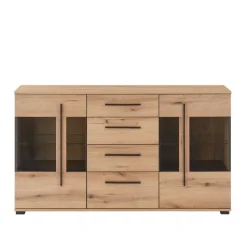 Vitrinenkombination und Wandboard Set - Brocus (vierteilig)