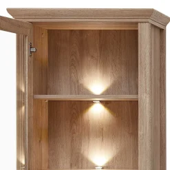 Vitrinenschrank in Eiche Optik mit LED - Barack