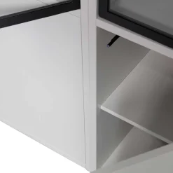 Vitrinenschrank in Hellgrau und Schwarz - Arno