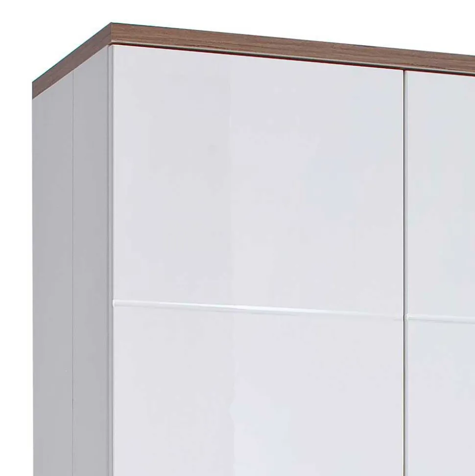 Vitrinenschrank in Hochglanz Weiß - Icadro