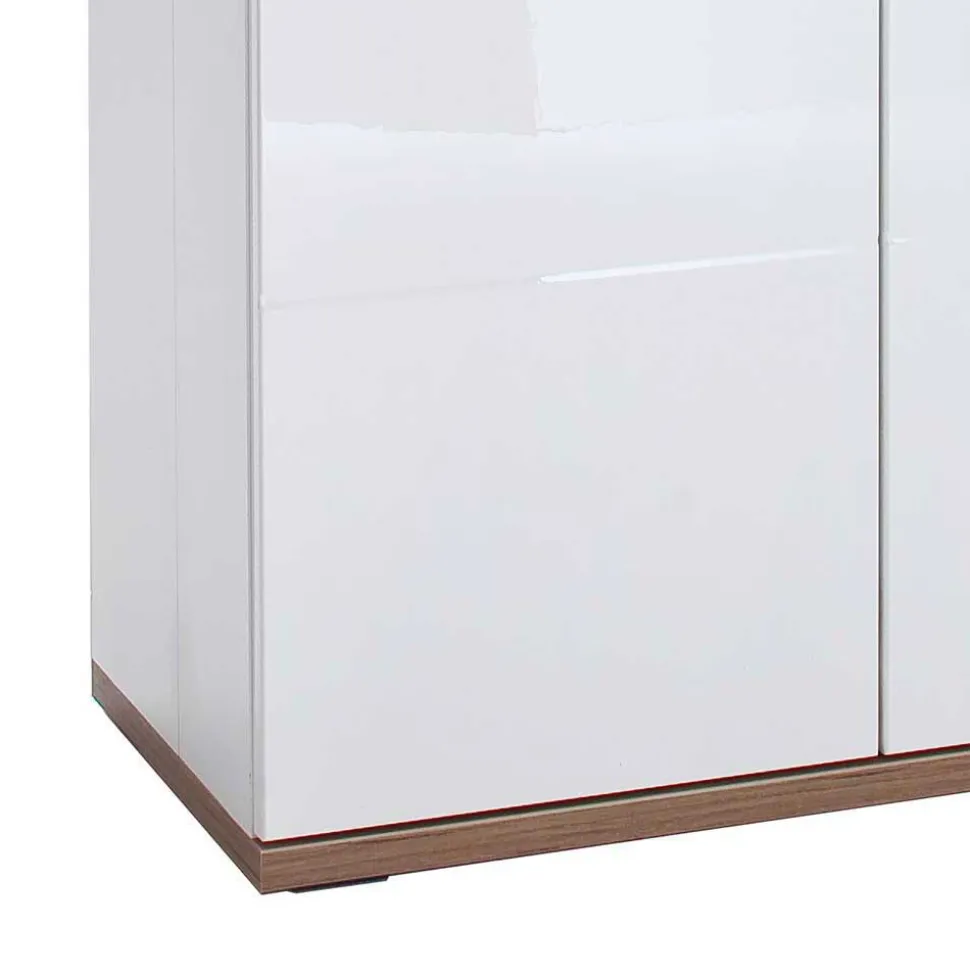 Vitrinenschrank in Hochglanz Weiß - Icadro