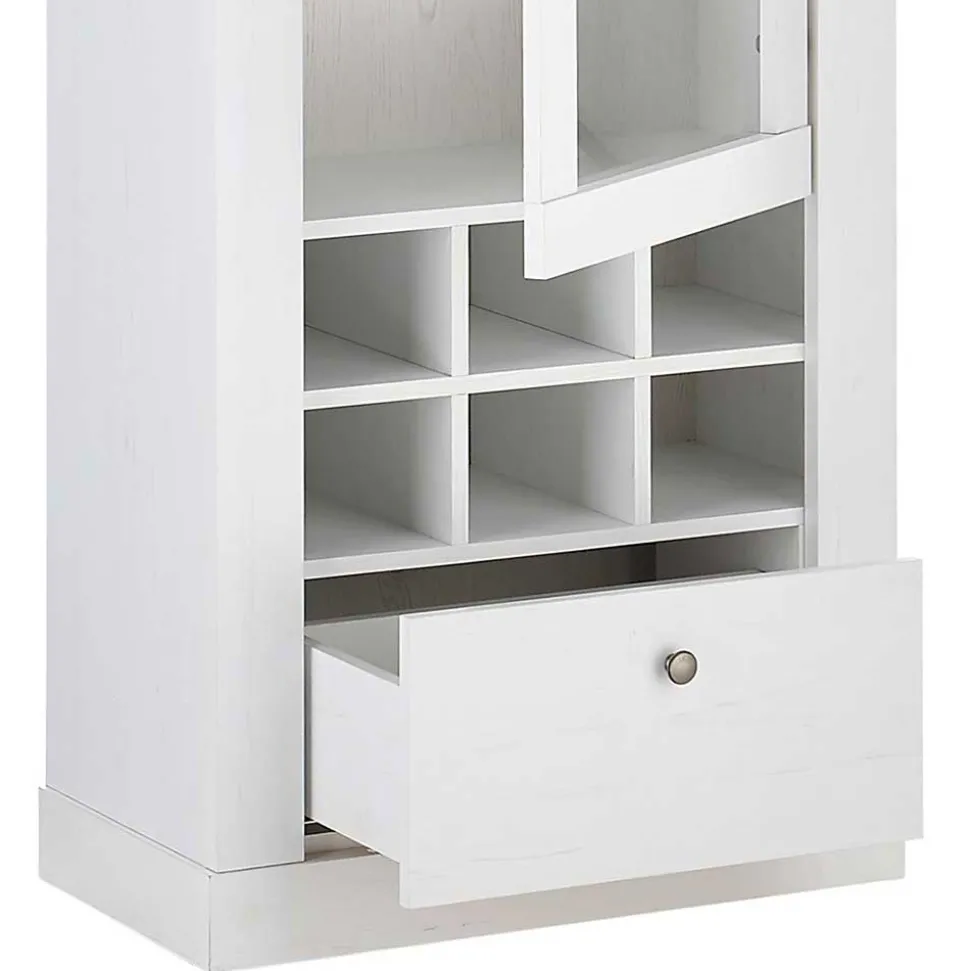 Vitrinenschrank in Holzoptik Pinie weiß - Liancos