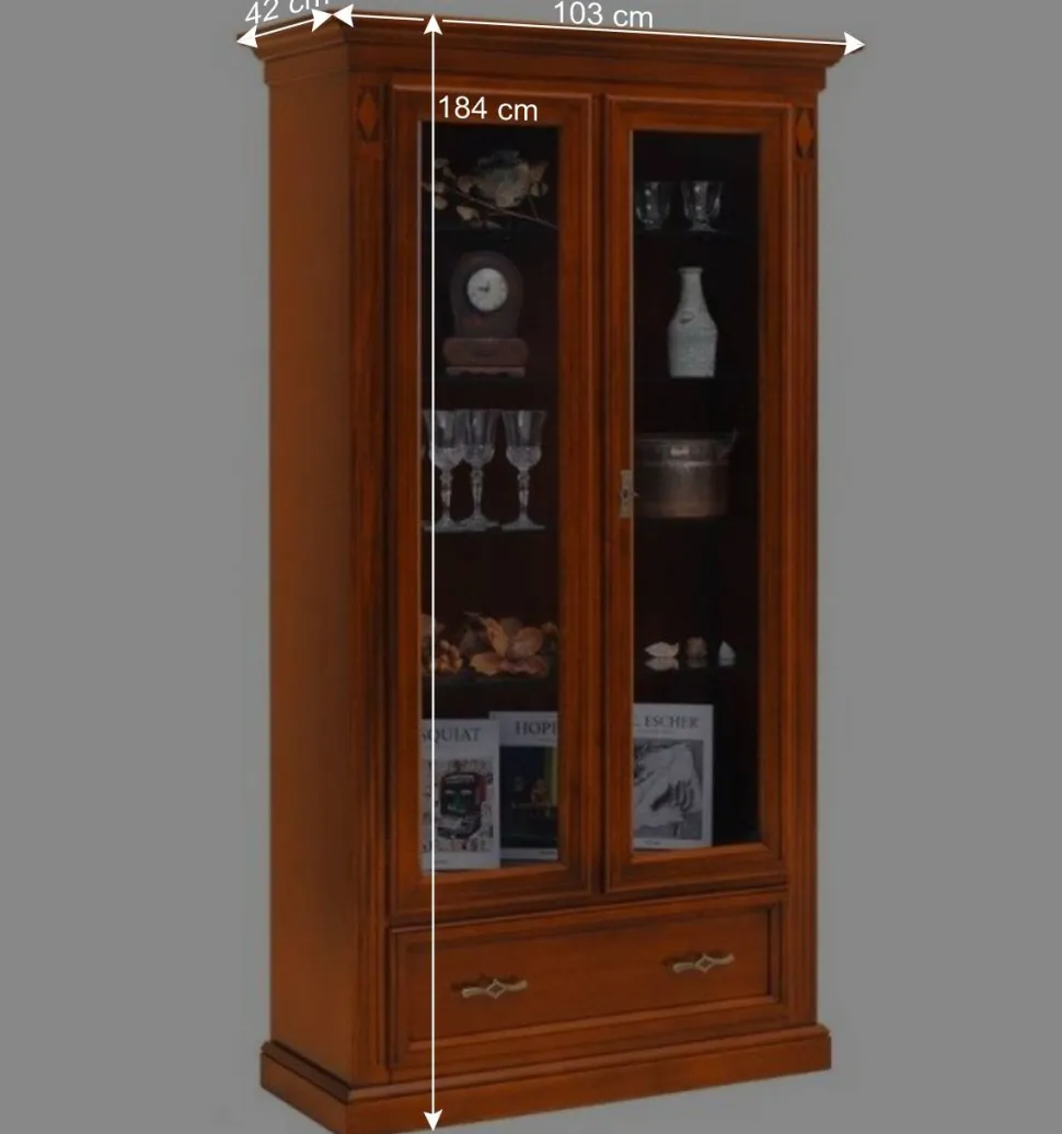 Vitrinenschrank in Kirschbaumfarben - Manukau