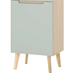 Vitrinenschrank in Mintgrün und Eiche - Armina